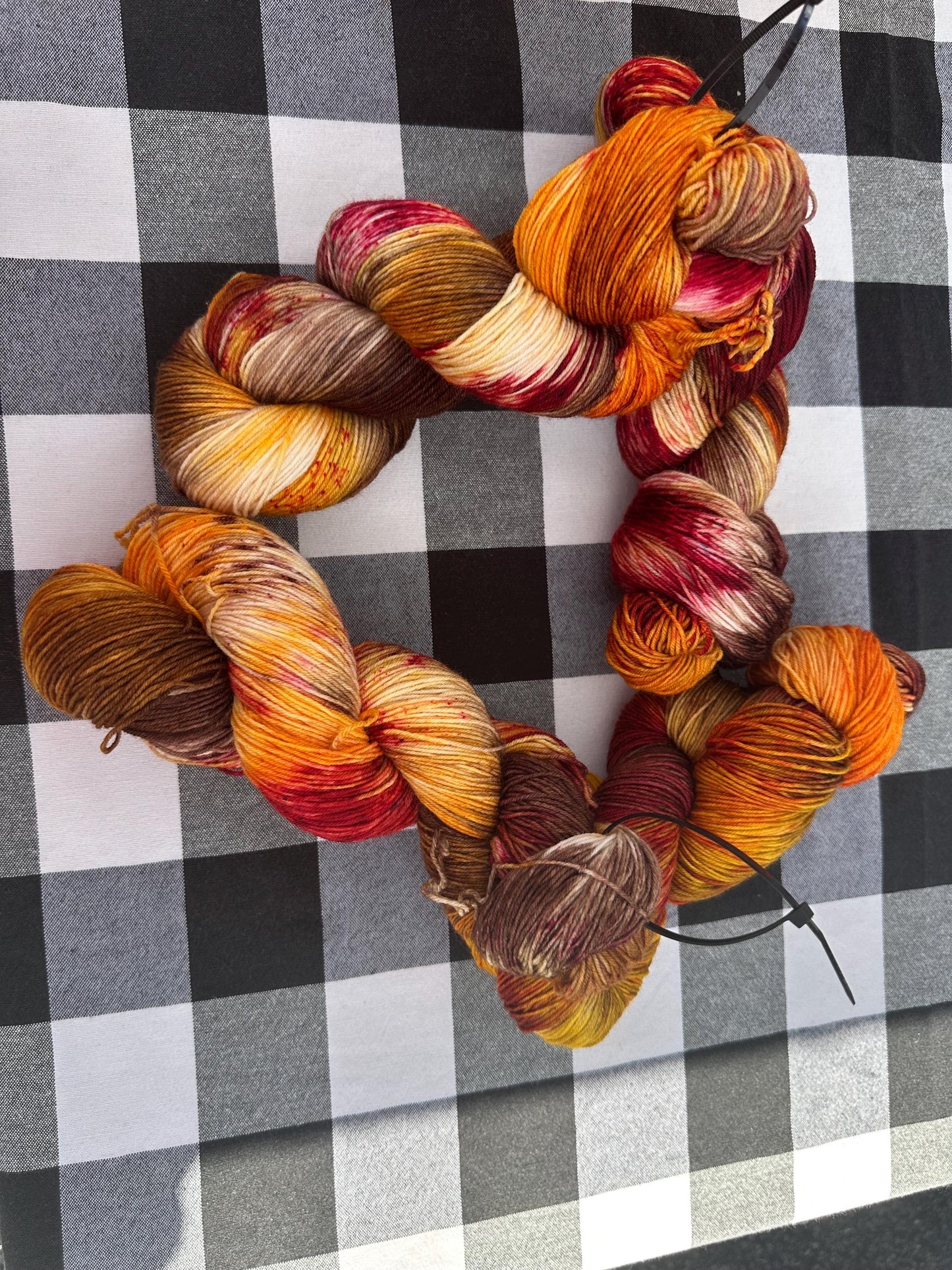 Happy Fall Y’all! dyed-yarn-merino wool-Hank- fingering weight-sock weight-DK Weight-Worsted weight- crochet yarn - knitting yarn